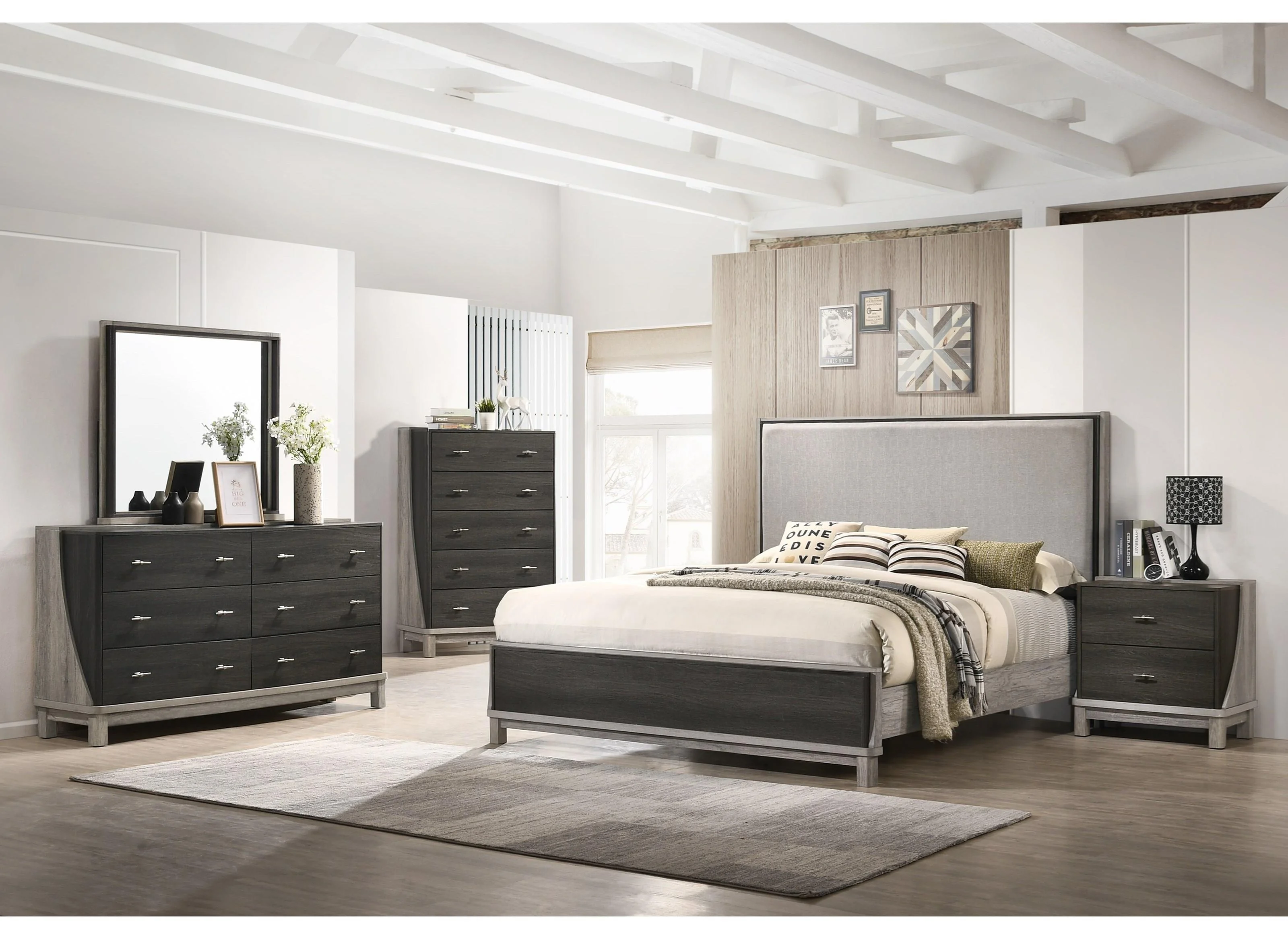 Lifestyle Kyleen C8451A 5-PC QUEEN Dresser, Mirror and Complete 3 Pc ...